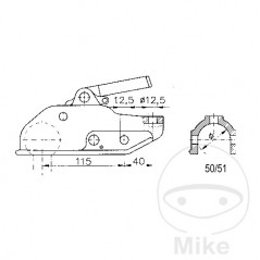 WINTERHOFF Tow ball hitch head 3000 KG WW200B5H 50/51 MM 338.44.76