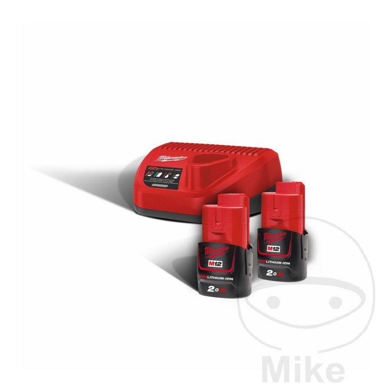 MILWAUKEE Battery starter set + 2 batteries 12V 2X 2.0AH 685.02.78