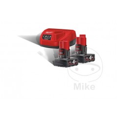 MILWAUKEE Battery starter set + 2 batteries 12V 2X 4.0AHR 685.03.30