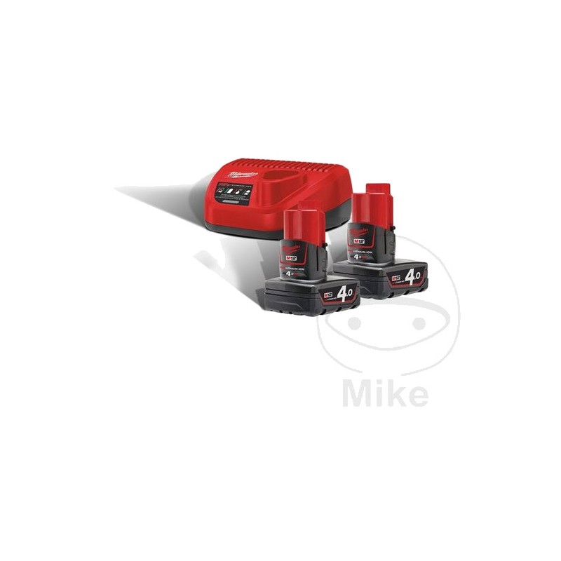 MILWAUKEE Battery starter set + 2 batteries 12V 2X 4.0AHR 685.03.30