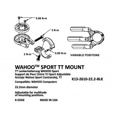 K-EDGE Soporte de dispositivo al manillar con abrazadera un solo perno y diseño montaje pivotante compatible WAHOO ELEMNT/BOLT S