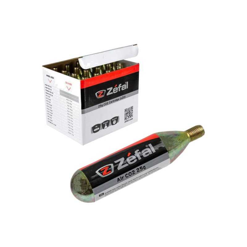 ZEFAL Caja 20 cartuchos de aire con rosca CO2 25G 709752