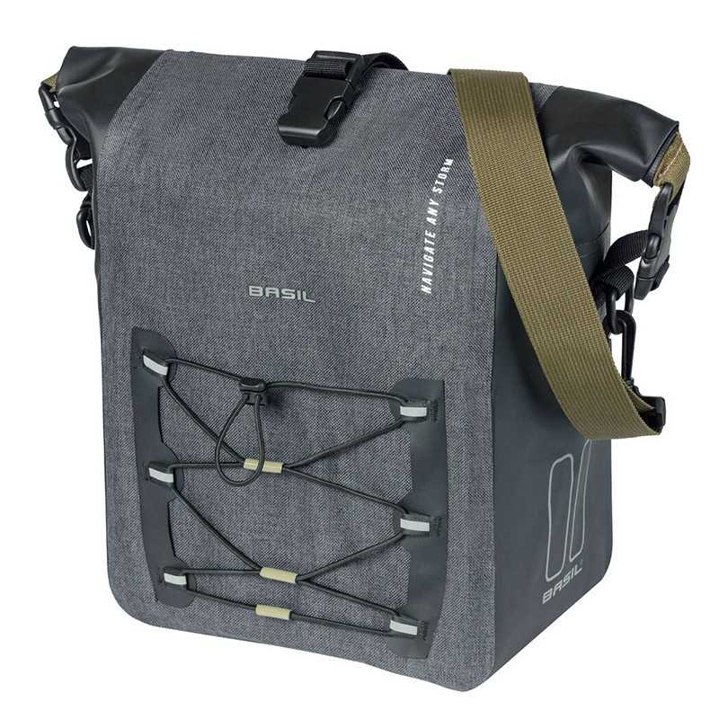 BASIL Rear bag with plate to attach the rack NAVIGATOR STORM M 12-15L MIK (34X28X17 CM) 722301