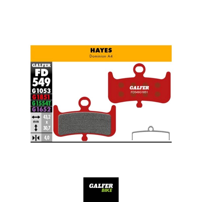 GALFER PASTILLAS DE FRENO MTB HAYES DOMINION A4 - FD549G 8400170122151