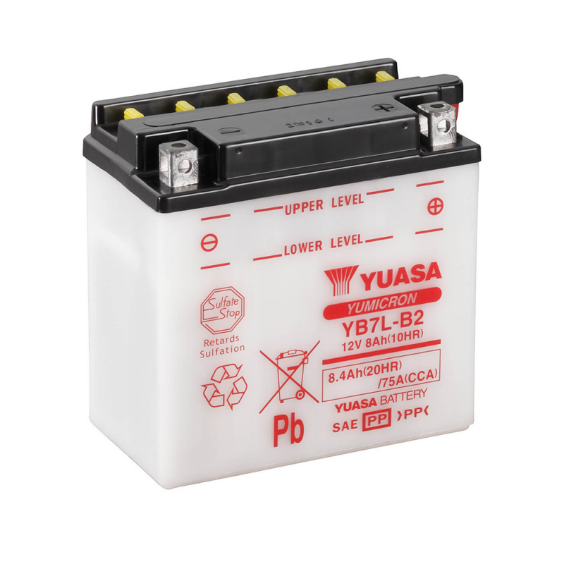 YUASA BATTERY YB7L-B2 Dry charged (sin electrolito) 61335