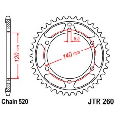 JT SPROCKETS Corona plato transmision trasero R260