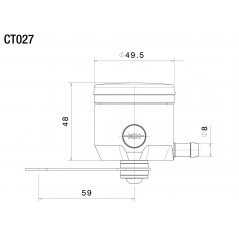 RIZOMA Depósito de líquido para freno delantero Rizoma, diseño simple y seguro tu moto CT027