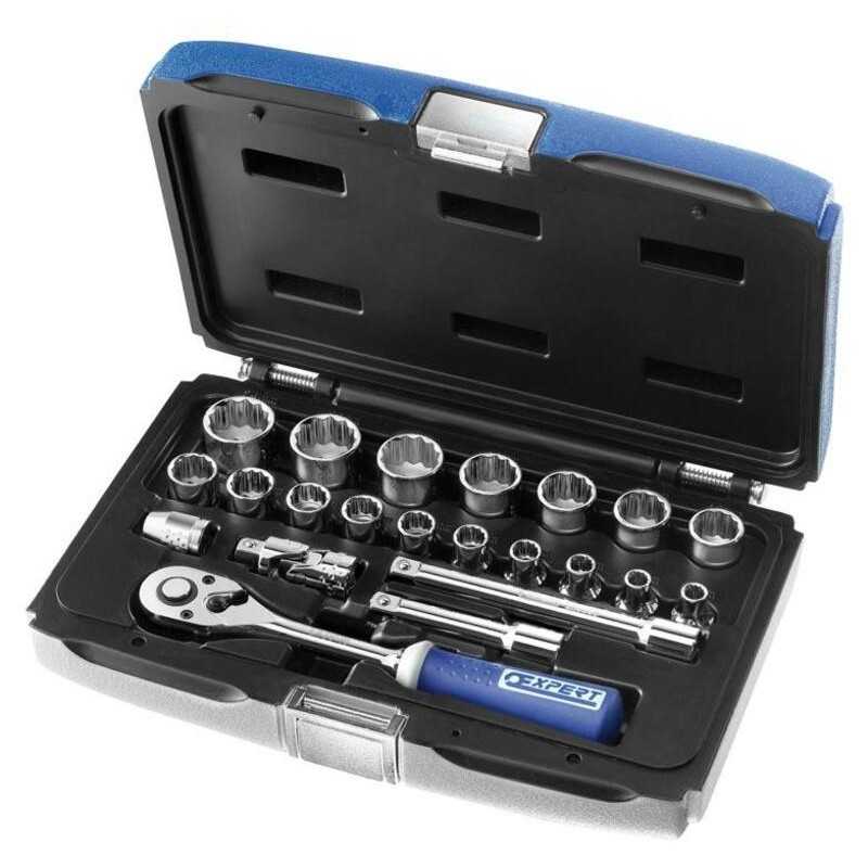 EXPERT Sockets + ratchet wrenches kit 3/8'' 892570