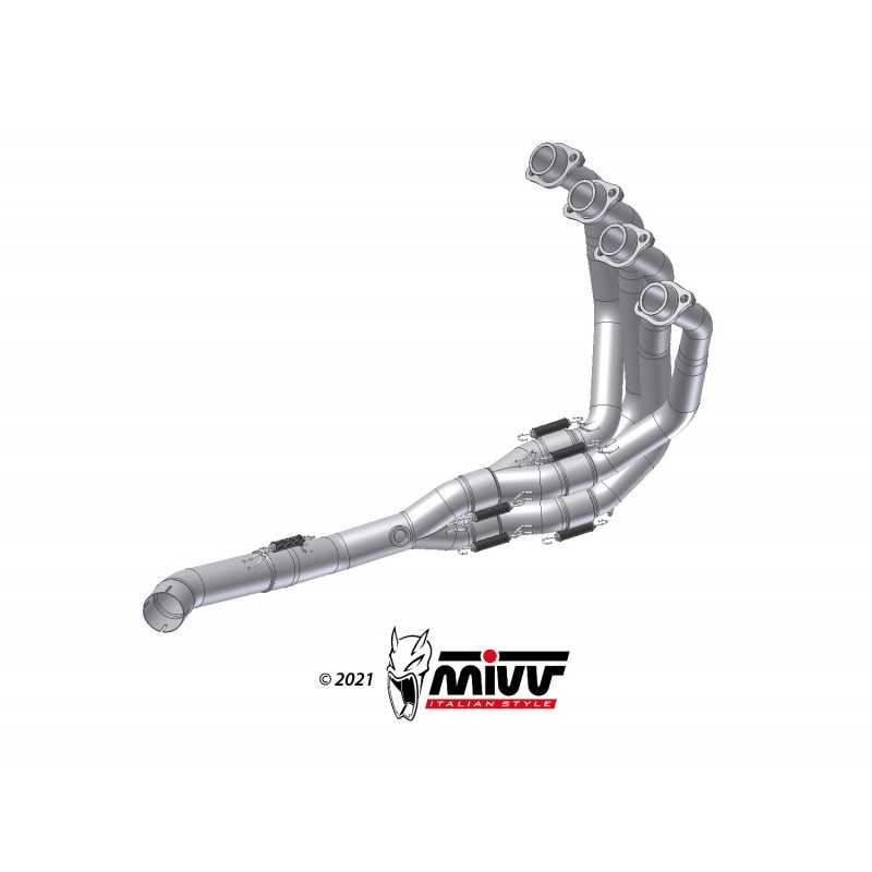 MIVV Complete motorcycle collector pipe compatible with original exhausts and MIVV SPORT NO-KAT K.052.C1