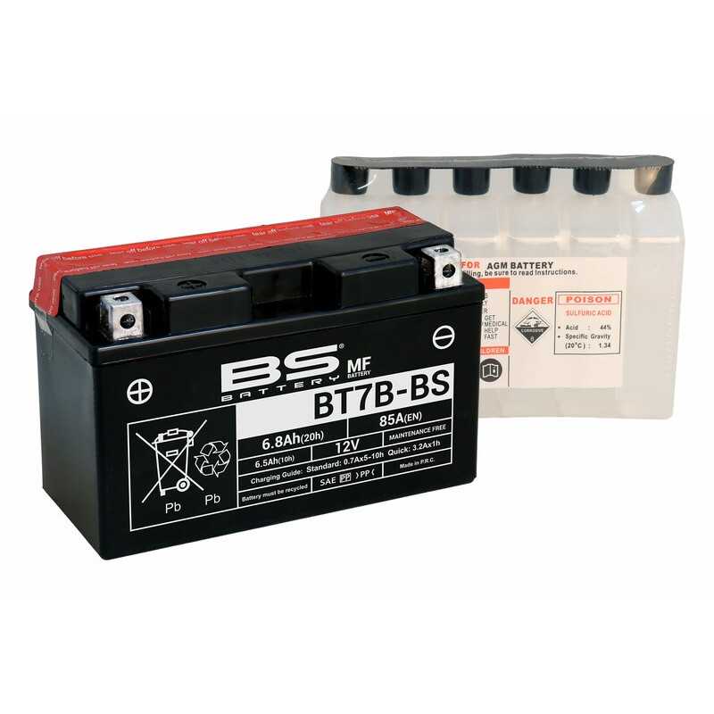 BS BATTERY Maintenance free + acid pack BT7B 1079989