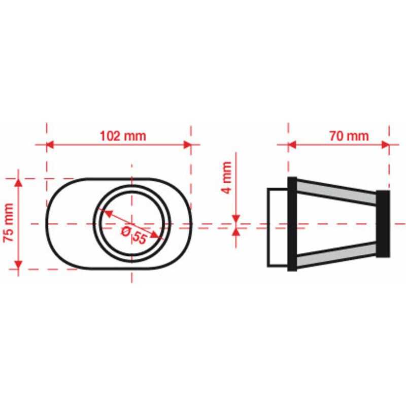 BMC Conical air filter offset to the left Ø55 MM - FBPF55-70L 1098120