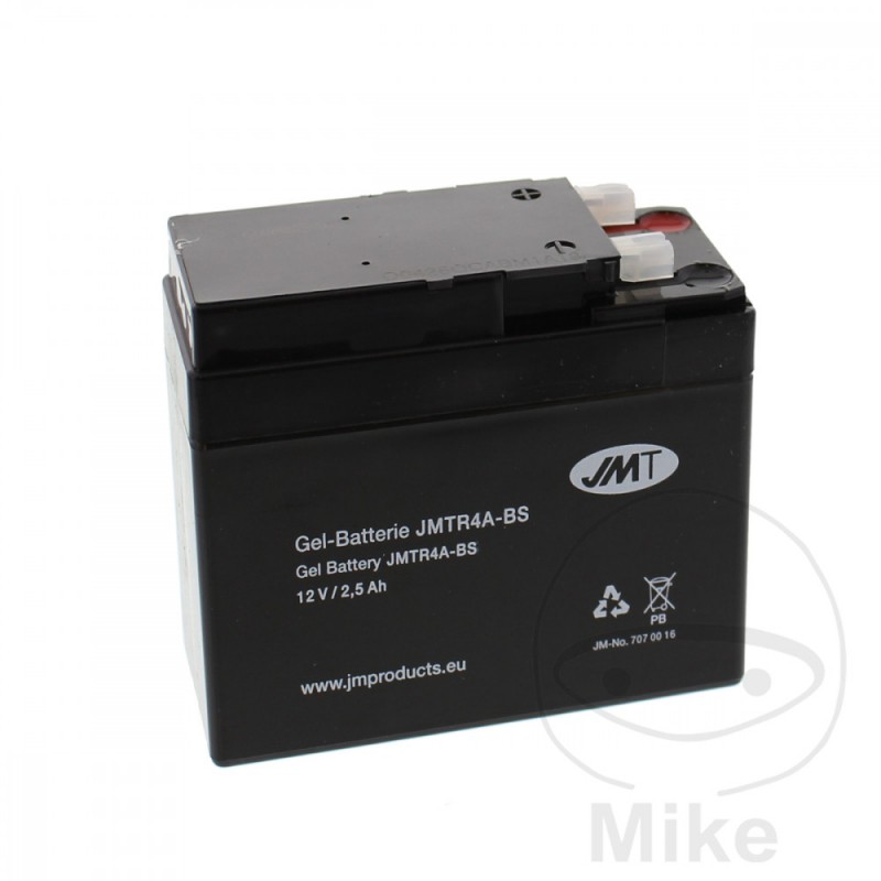 JMT activated gel motorcycle battery YTR4A-BS 707.00.16