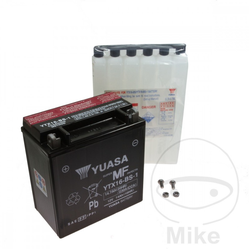 YUASA Batería sin mantenimiento con electrolito YTX16-BS-1 707.50.21