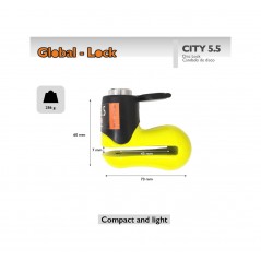 GLOBAL-LOCK Anti-theft disc with key and accessories CITY 5,5 FUNDA + REMINDER 5726829