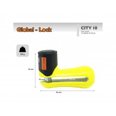 GLOBAL-LOCK Anti-theft disc with key and accessories CITY 10 FUNDA +REMINDER 5726830